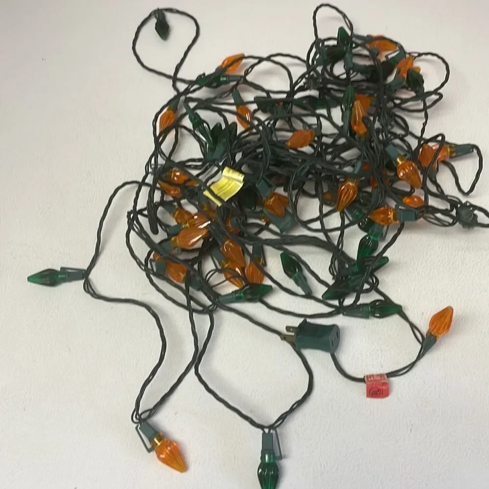 Vintage Orange Green Christmas Halloween String Lights